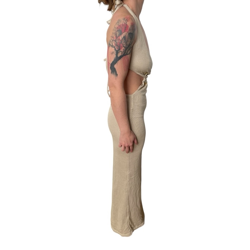 OUTCAST TENSI MAXI DRESS BEIGE OC6704 MSRP$100 NWT - Picture 3 of 5